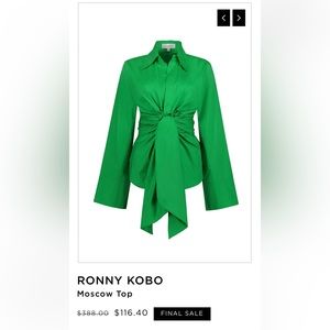 Ronny Kobo Moscow Tie-Waist Shirt Size M Pre-owned